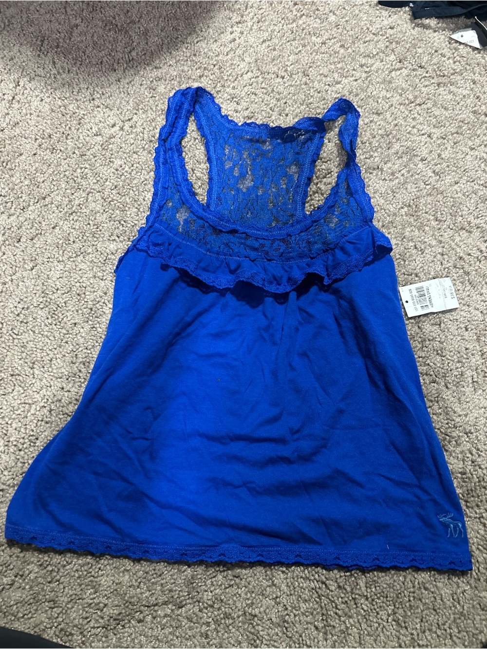 Abercrombie & Fitch Royal Blue Lace-Back Racerback Tank